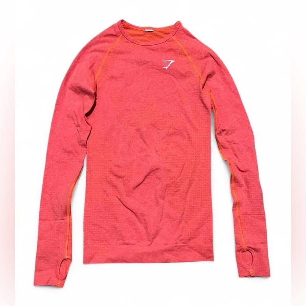 Gymshark Vital Seamless 2.0 Long Sleeve Top Size XS Orange Marl